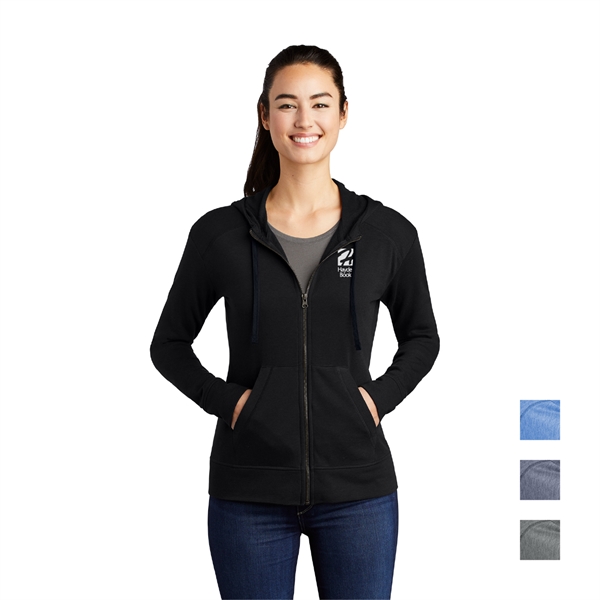 Sport-Tek ® Ladies ® Tri-Blend Wicking Fleece Hooded Jacket - Image 1