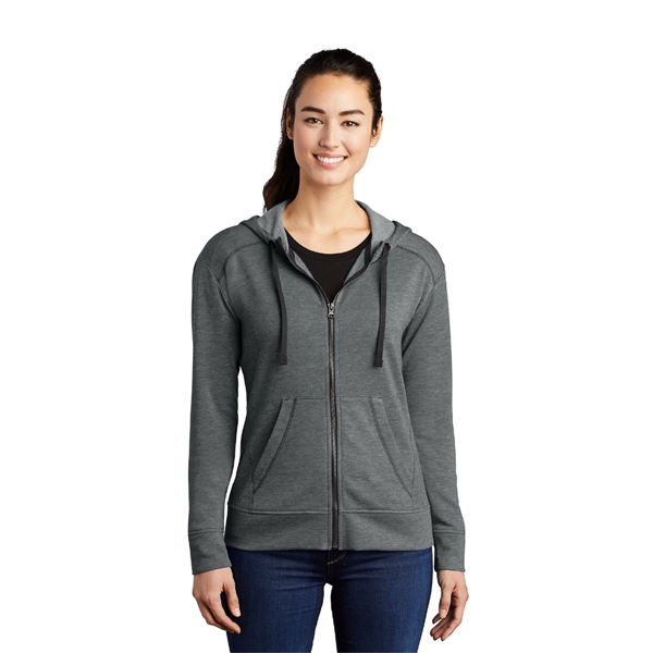 Sport-Tek ® Ladies ® Tri-Blend Wicking Fleece Hooded Jacket - Image 2