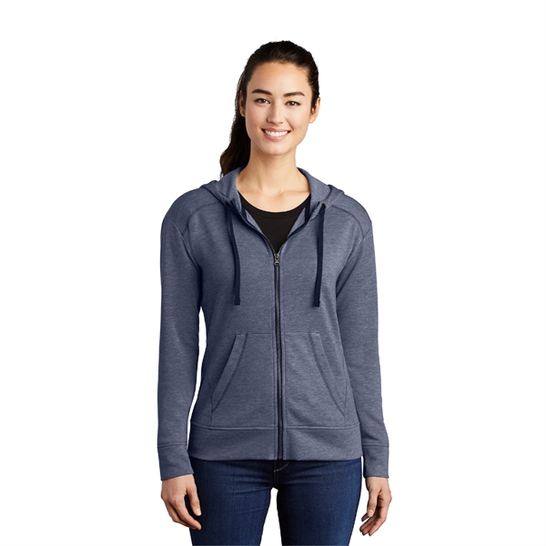 Sport-Tek ® Ladies ® Tri-Blend Wicking Fleece Hooded Jacket - Image 3