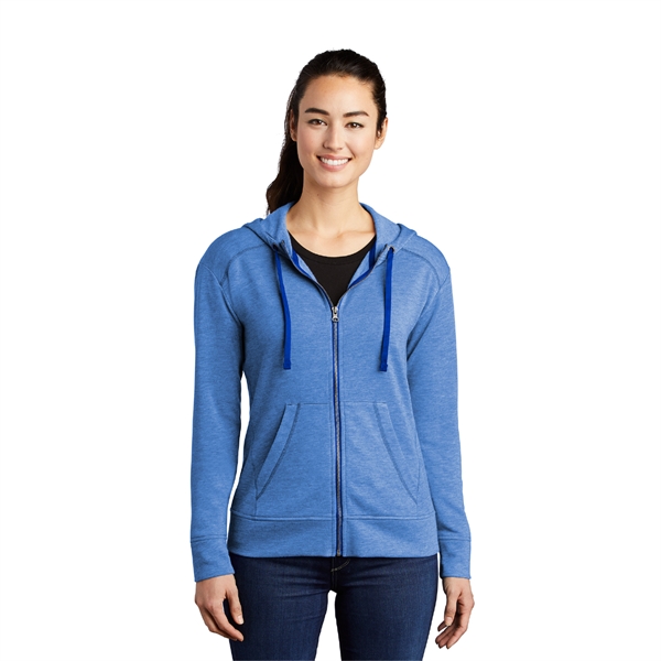 Sport-Tek ® Ladies ® Tri-Blend Wicking Fleece Hooded Jacket - Image 4