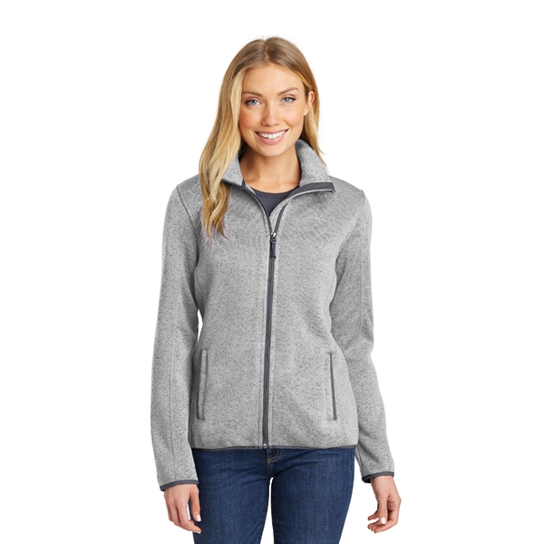 Port Authority® Ladies Sweater Fleece Jacket - Image 2
