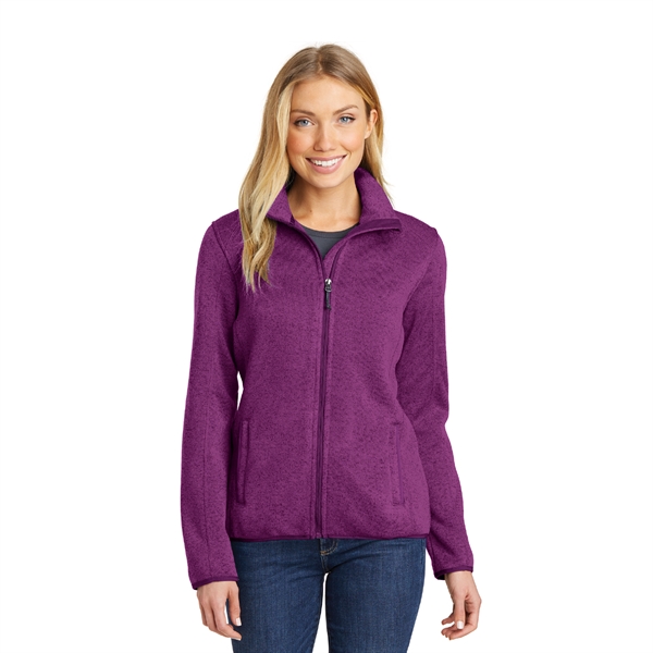 Port Authority® Ladies Sweater Fleece Jacket - Image 4
