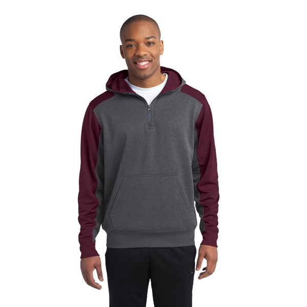 Sport-Tek® Tech Fleece Colorblock 1/4-Zip Hooded Sweatshirt - Image 4