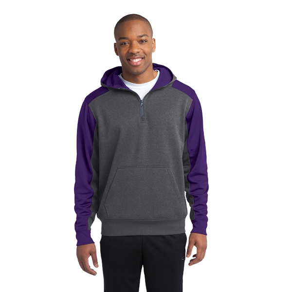 Sport-Tek® Tech Fleece Colorblock 1/4-Zip Hooded Sweatshirt - Image 5