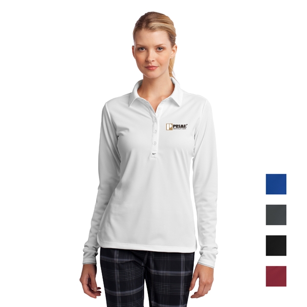 Nike Ladies Long Sleeve Dri-FIT Stretch Tech Polo - Image 1