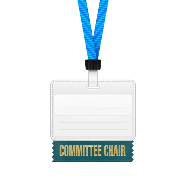 Committee Chair Ribbons 4"L x 1.625"W Badge Ribbon - Image 1