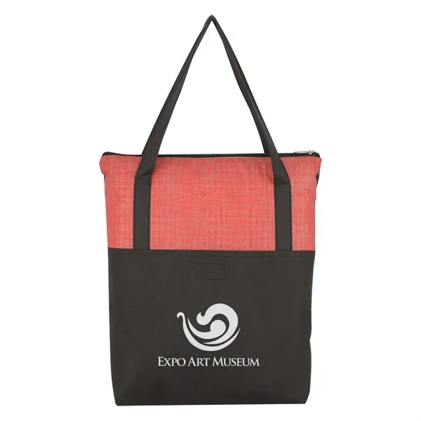 Crosshatch Non-Woven Zippered Tote Bag - Image 10