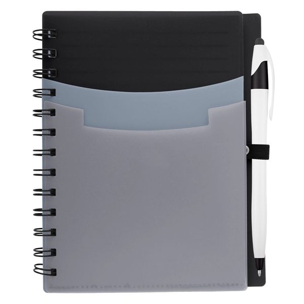 5" x 7" Tri-Pocket Notebook & Pen - Image 17