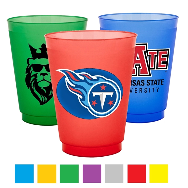 16 oz. Frosted Plastic Stadium Cup w/ Flexible Material