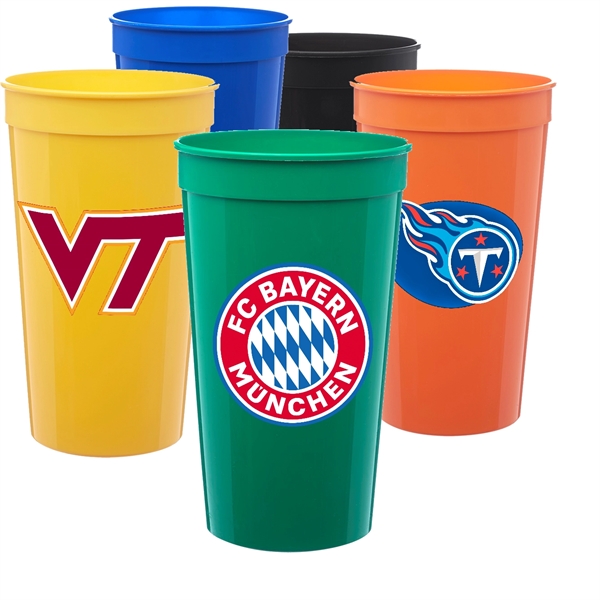 Large Plastic Stadium Cup w/ Custom Imprint 32 oz. Mug