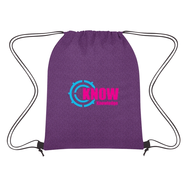 Heathered Non-Woven Drawstring Backpack - Image 5