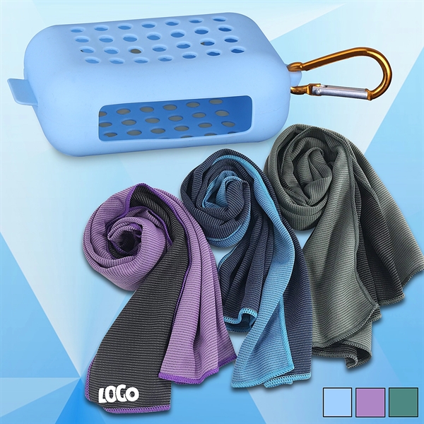 Cooling Towel In Portable Silicone Bag - Image 1
