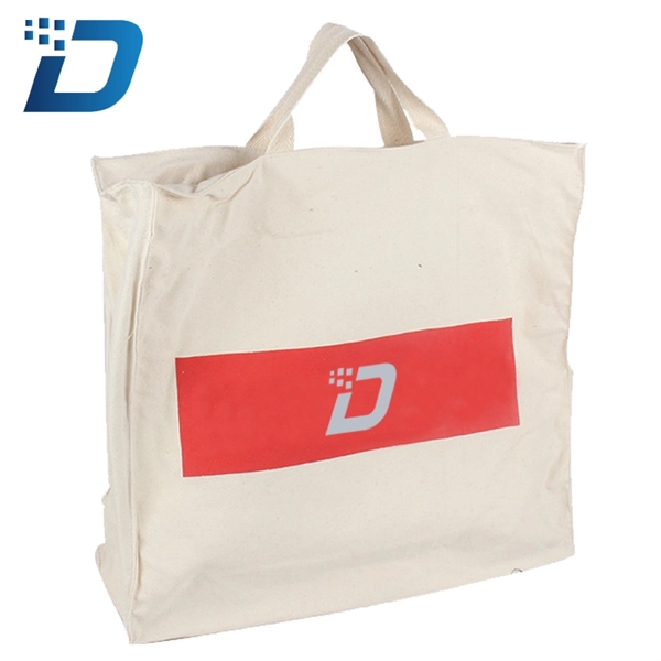 Canvas Tote Bag With Zipper - Image 2