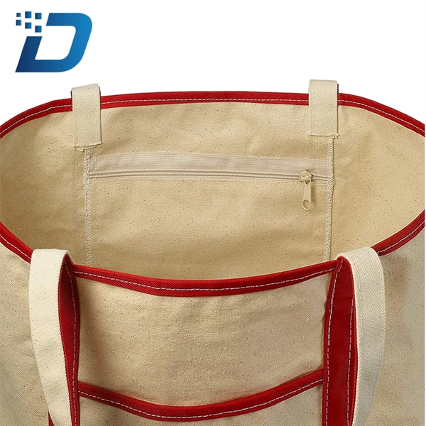 Canvas Tote Bag With Pockets - Image 4