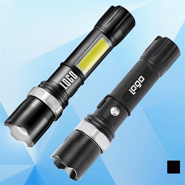 Rechargeable COB Flashlight w/ Lanyard - Image 1
