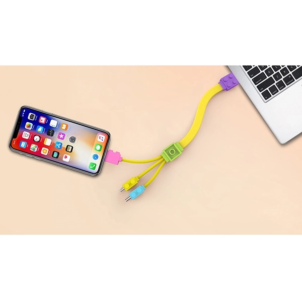 Lego Shaped 4 In 1 Charging Cable Works With Most Cell Phone - Image 4