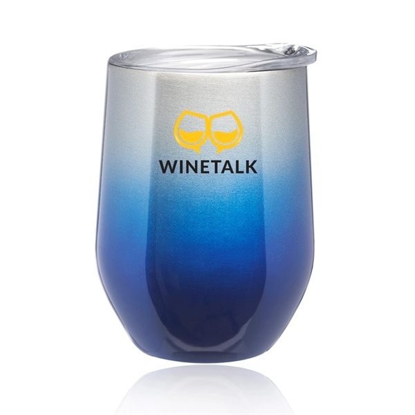 11 oz. Ombre Stemless Wine Glass with Lid - Image 2