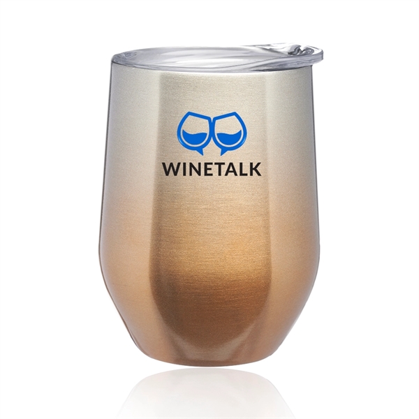 11 oz. Ombre Stemless Wine Glass with Lid - Image 5