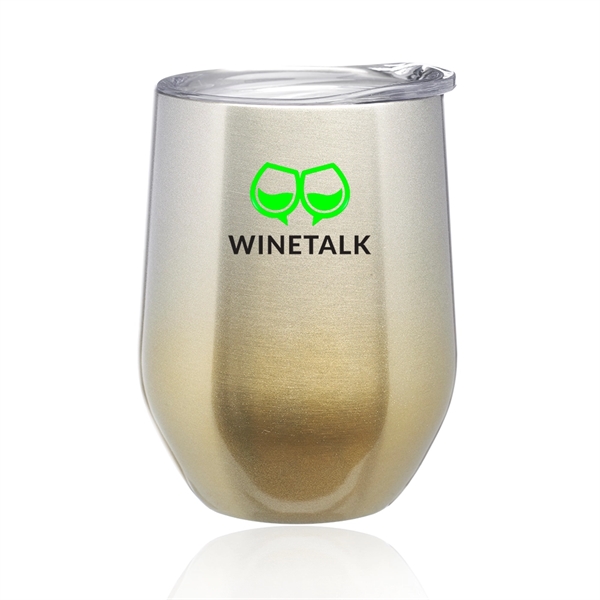 11 oz. Ombre Stemless Wine Glass with Lid - Image 9
