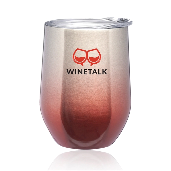 11 oz. Ombre Stemless Wine Glass with Lid - Image 13