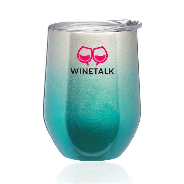 11 oz. Ombre Stemless Wine Glass with Lid - Image 16