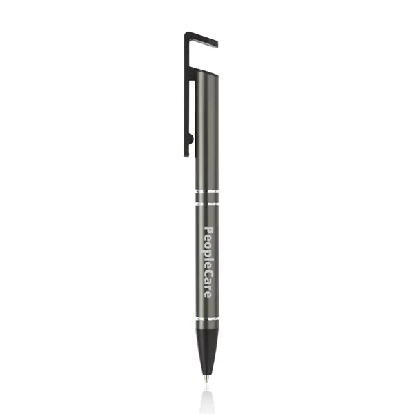 Grand Push Action 2-in-1 Metal Cell Stand Pen - Image 5
