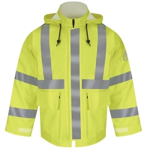 Bulwark Men's Hi-Visibility Flame-Resistant Rain Jacket