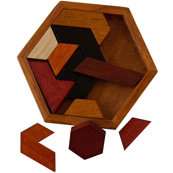 Wooden Hexagon Puzzle - Image 1
