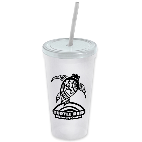 24 Oz. Stadium Cup With Straw And Lid - Image 2