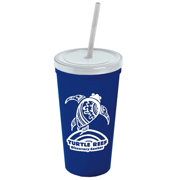 24 Oz. Stadium Cup With Straw And Lid - Image 3