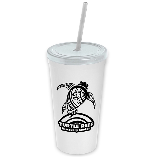 24 Oz. Stadium Cup With Straw And Lid - Image 4