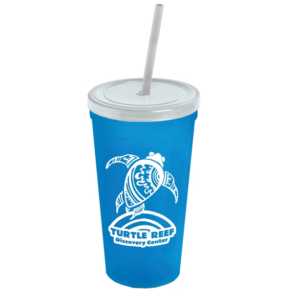 24 Oz. Stadium Cup With Straw And Lid - Image 5