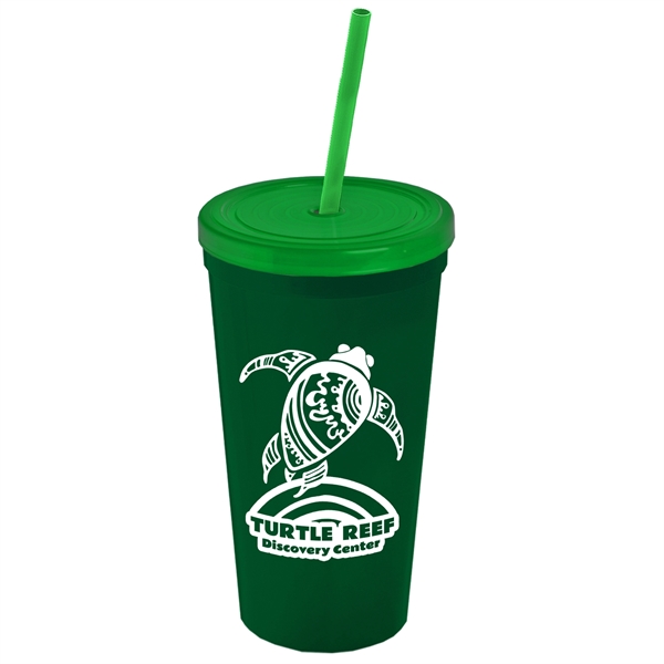 24 Oz. Stadium Cup With Straw And Lid - Image 6