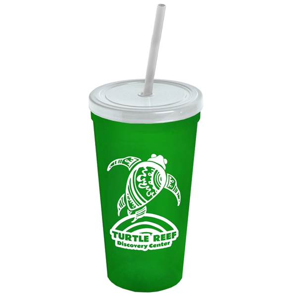 24 Oz. Stadium Cup With Straw And Lid - Image 7