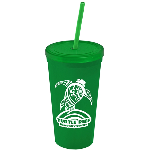 24 Oz. Stadium Cup With Straw And Lid - Image 8