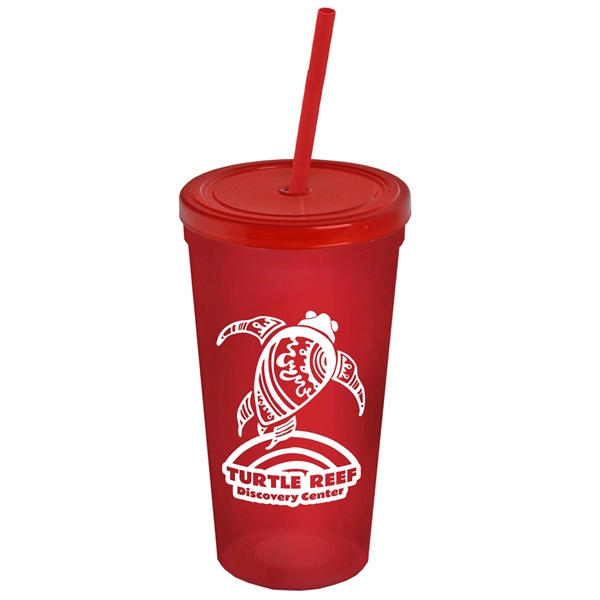 24 Oz. Stadium Cup With Straw And Lid - Image 9