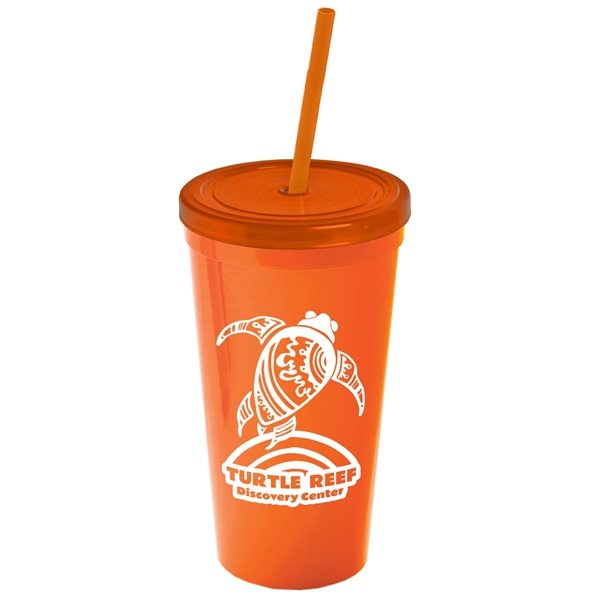 24 Oz. Stadium Cup With Straw And Lid - Image 10