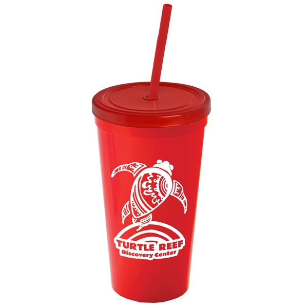 24 Oz. Stadium Cup With Straw And Lid - Image 11