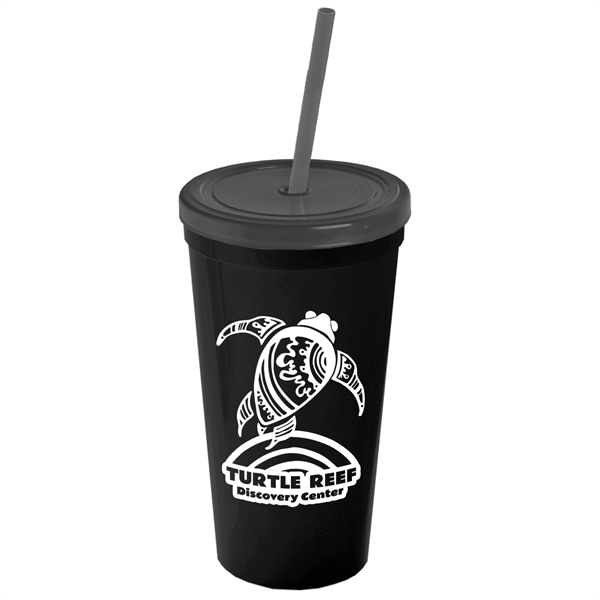24 Oz. Stadium Cup With Straw And Lid - Image 12