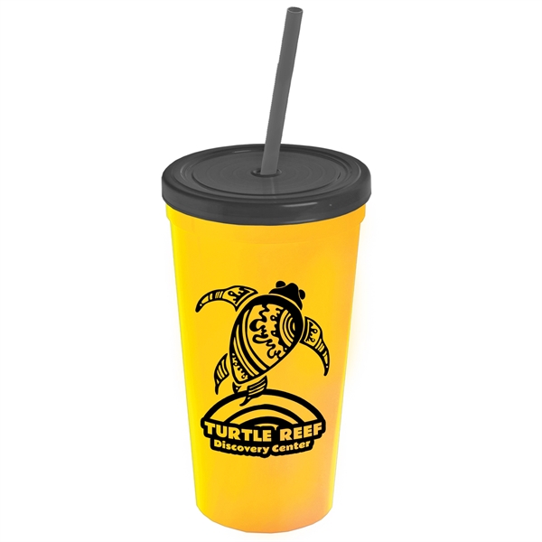 24 Oz. Stadium Cup With Straw And Lid - Image 13
