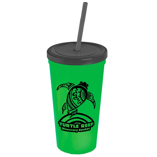 24 Oz. Stadium Cup With Straw And Lid - Image 14