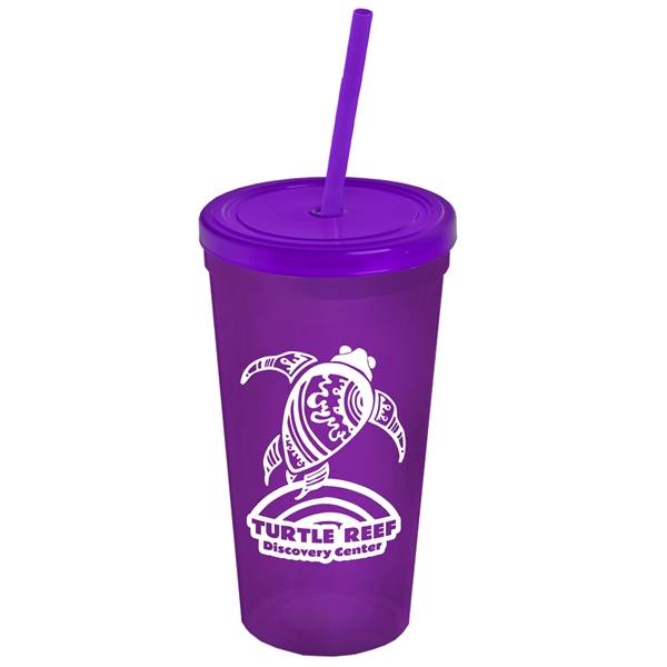 24 Oz. Stadium Cup With Straw And Lid - Image 15