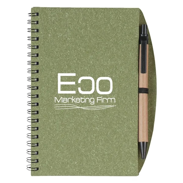 5" X 7" Eco-Inspired Spiral Notebook & Pen - Image 2
