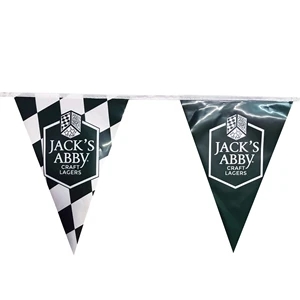 Custom Laminated Paper Streamer with 10" x 15" Pennants