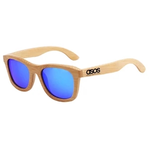 Bamboo Mirrored Lenses Promotional Sunglasses