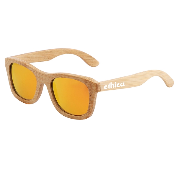 Bamboo Mirrored Lenses Promotional Sunglasses - Image 4