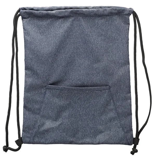 Heathered Drawstring Backpack with Pocket - Image 7