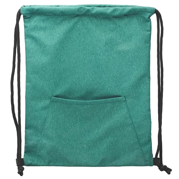 Heathered Drawstring Backpack with Pocket - Image 10