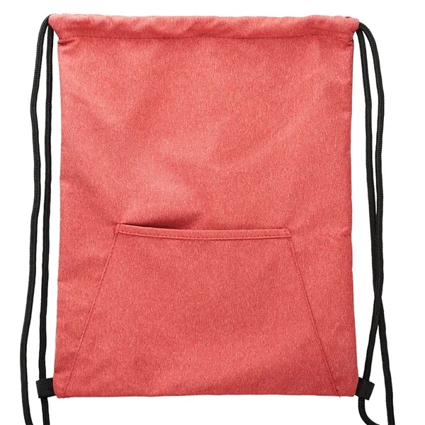Heathered Drawstring Backpack with Pocket - Image 12
