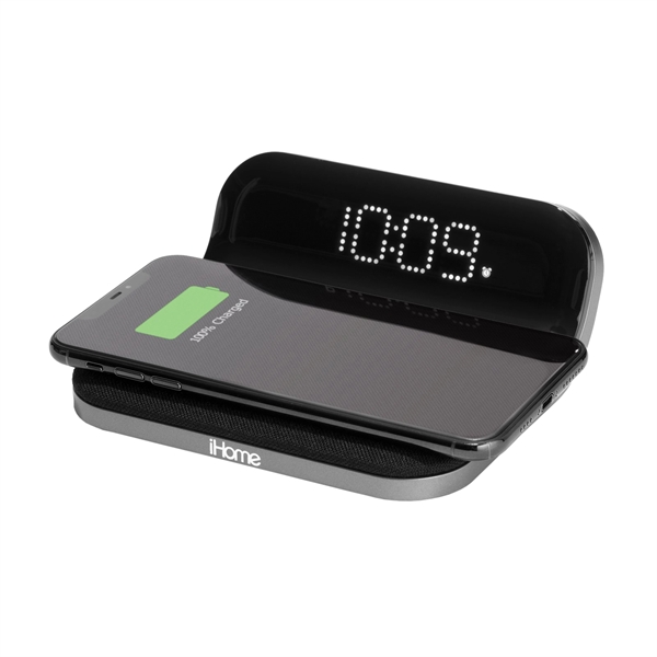 iHome iW18 Alarm Clock with Qi Wireless and USB Charging - Image 8